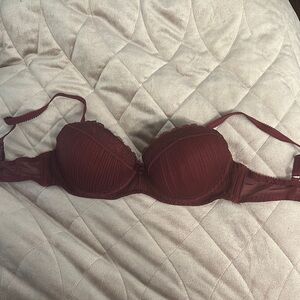 Elegant Burgundy Lace Bra